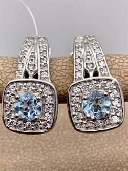 *Серьги Голубой Топаз арт. E00543-974 Вес 6,36 г - фото 248277