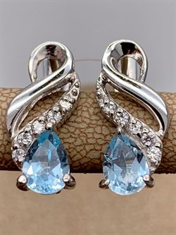*Серьги Голубой Топаз арт. E00573-970 вес 4,59 г - фото 248283 *Серьги Голубой Топаз арт. E00573-970 вес 4,59 г - фото 248283
