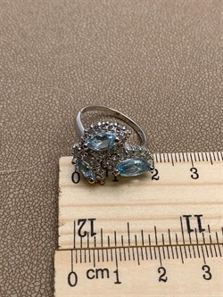 *Кольцо р.17,5 Голубой Топаз арт. R00561-457 вес 5,28 г - фото 248298 *Кольцо р.17,5 Голубой Топаз арт. R00561-457 вес 5,28 г - фото 248298