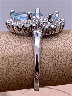 *Кольцо р.17,5 Голубой Топаз арт. R00561-457 вес 5,28 г - фото 248302 *Кольцо р.17,5 Голубой Топаз арт. R00561-457 вес 5,28 г - фото 248302