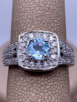 *Кольцо р.17,5 Голубой Топаз арт. R00543-714 Вес 4,85 г - фото 248312 *Кольцо р.17,5 Голубой Топаз арт. R00543-714 Вес 4,85 г - фото 248312