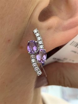 *Серьги Лавандовый Аметист арт. E00393-088 вес 6,08 г - фото 248377 *Серьги Лавандовый Аметист арт. E00393-088 вес 6,08 г - фото 248377