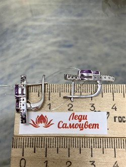 *Серьги Лавандовый Аметист арт. E00393-088 вес 6,08 г - фото 248378 *Серьги Лавандовый Аметист арт. E00393-088 вес 6,08 г - фото 248378