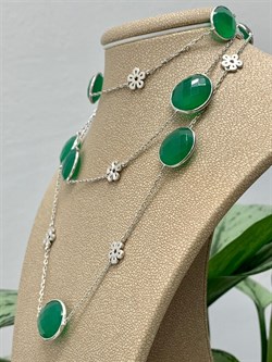 *Колье р.80  Монпасье  Зеленый Агат арт. SO-N00248-X-W-Gg-X-X-028 Вес 21,46 г - фото 248485 *Колье р.80  Монпасье  Зеленый Агат арт. SO-N00248-X-W-Gg-X-X-028 Вес 21,46 г - фото 248485