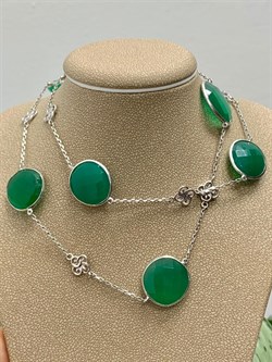 *Колье р.60 Монпасье Зеленый Агат арт. SO-N35781-X-W-ME-X-X-902 Вес 20,67 г - фото 248498 *Колье р.60 Монпасье Зеленый Агат арт. SO-N35781-X-W-ME-X-X-902 Вес 20,67 г - фото 248498