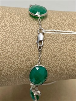 *Браслет р.19 Монпасье Зеленый Агат арт. SO-B00030-X-W-Gg-X-X-857 Вес 8,8 г - фото 248585 *Браслет р.19 Монпасье Зеленый Агат арт. SO-B00030-X-W-Gg-X-X-857 Вес 8,8 г - фото 248585