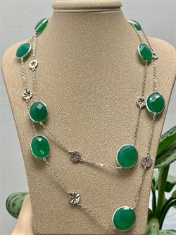 *Колье р.80  Монпасье Зеленый Агат арт. SO-N00249-X-W-Gg-X-X-960 Вес 20,15 г - фото 248621 *Колье р.80  Монпасье Зеленый Агат арт. SO-N00249-X-W-Gg-X-X-960 Вес 20,15 г - фото 248621