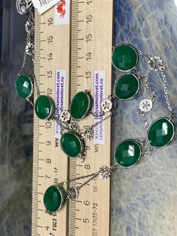 *Колье р.80  Монпасье Зеленый Агат арт. SO-N00249-X-W-Gg-X-X-960 Вес 20,15 г - фото 248626 *Колье р.80  Монпасье Зеленый Агат арт. SO-N00249-X-W-Gg-X-X-960 Вес 20,15 г - фото 248626