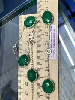 *Колье р.80  Монпасье Зеленый Агат арт. SO-N00249-X-W-Gg-X-X-960 Вес 20,15 г - фото 248628 *Колье р.80  Монпасье Зеленый Агат арт. SO-N00249-X-W-Gg-X-X-960 Вес 20,15 г - фото 248628