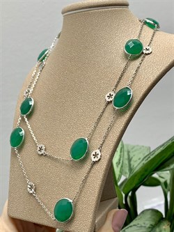 *Колье р.80  Монпасье Зеленый Агат арт. SO-N00249-X-W-Gg-X-X-960 Вес 20,15 г - фото 248630 *Колье р.80  Монпасье Зеленый Агат арт. SO-N00249-X-W-Gg-X-X-960 Вес 20,15 г - фото 248630