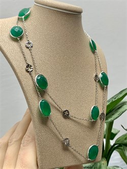 *Колье р.80  Монпасье Зеленый Агат арт. SO-N00249-X-W-Gg-X-X-960 Вес 20,15 г - фото 248631 *Колье р.80  Монпасье Зеленый Агат арт. SO-N00249-X-W-Gg-X-X-960 Вес 20,15 г - фото 248631