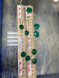 *Колье р.80 Зеленый Агат арт. SO-N00584-X-W-Gg-X-X-214 Вес 25,21 г - фото 248644