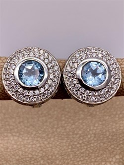 *Серьги Голубой Топаз арт. E00579-776 Вес 5,79 г - фото 248734