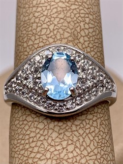 *Кольцо р.17,5 Голубой Топаз арт. R00545-445 Вес 4,39 г - фото 248741 *Кольцо р.17,5 Голубой Топаз арт. R00545-445 Вес 4,39 г - фото 248741