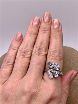 *Кольцо р.18 Голубой  Топаз арт. R00536-247 Вес 4,38 г - фото 248757 *Кольцо р.18 Голубой  Топаз арт. R00536-247 Вес 4,38 г - фото 248757