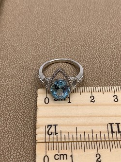 *Кольцо р.17 Голубой Топаз арт. R00504-615 Вес 3,59 г - фото 248786