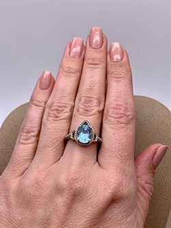 *Кольцо р.17 Голубой Топаз арт. R00504-615 Вес 3,59 г - фото 248788