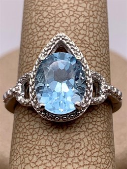 *Кольцо р.17 Голубой Топаз арт. R00504-615 Вес 3,59 г - фото 248789