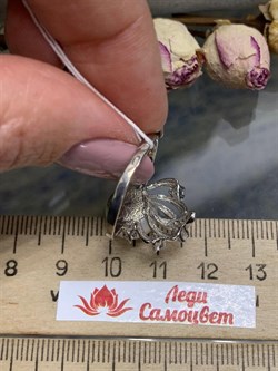 *Кольцо р.19 Белый Жемчуг д.10,5*11мм арт. 1.0156.0.b-626 Вес 4,09 г - фото 248916