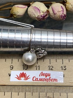 *Кольцо р.19 Белый Жемчуг д.10,5*11мм арт. 1.0156.0.b-626 Вес 4,09 г - фото 248918