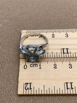 *Кольцо р.17,5 Голубой Топаз арт. R00560-143 Вес 3,65 г - фото 249029 *Кольцо р.17,5 Голубой Топаз арт. R00560-143 Вес 3,65 г - фото 249029