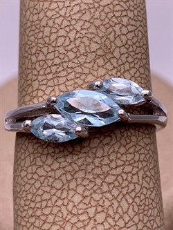 *Кольцо р.17,5 Голубой Топаз арт. R00578-356 Вес 2,77 г - фото 249042