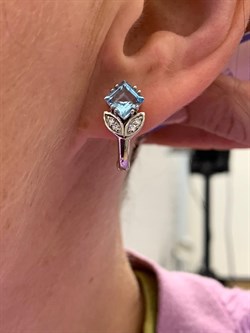 *Серьги Голубой Топаз арт. E00539-809 Вес 4,52 г - фото 249061