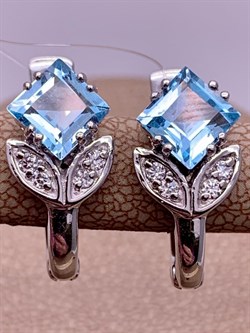*Серьги Голубой Топаз арт. E00539-809 Вес 4,52 г - фото 249062