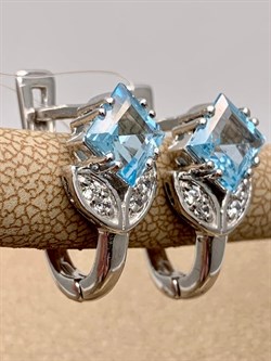 *Серьги Голубой Топаз арт. E00539-809 Вес 4,52 г - фото 249065