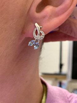 *Серьги Голубой Топаз арт. E00534-875 Вес 4,14 г - фото 249070