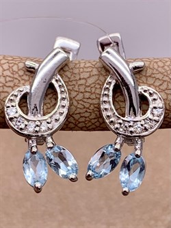 *Серьги Голубой Топаз арт. E00534-875 Вес 4,14 г - фото 249072