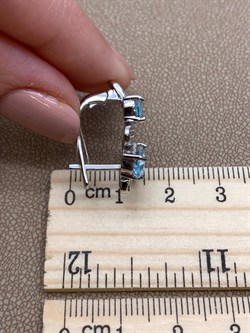 *Серьги Голубой Топаз арт. E00536-537 Вес 7,61 г - фото 249083