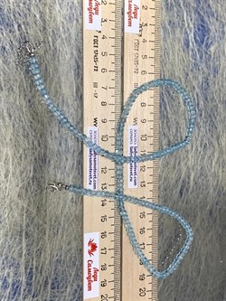 Бусы р.50 д.3,5*4 Голубой Топаз Мадагаскар арт. 24072588-2 - фото 249109