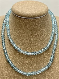 Бусы р.50 д.3,5*4 Голубой Топаз Мадагаскар арт. 24072588-2 - фото 249113