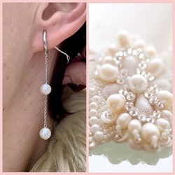 *Серьги Конго Белый Жемчуг д.6,5*7мм арт. 2.0591.2.m-214 Вес 3,86 г - фото 249282 *Серьги Конго Белый Жемчуг д.6,5*7мм арт. 2.0591.2.m-214 Вес 3,86 г - фото 249282