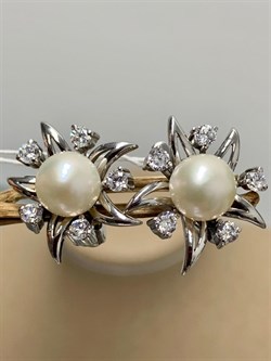 *Серьги Белый Жемчуг д.8*8,5мм арт. 2.0372.0.b-246 Вес 6,13 г - фото 249589 *Серьги Белый Жемчуг д.8*8,5мм арт. 2.0372.0.b-246 Вес 6,13 г - фото 249589