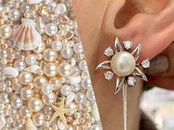 *Серьги Белый Жемчуг д.8*8,5мм арт. 2.0372.0.b-246 Вес 6,13 г - фото 249590 *Серьги Белый Жемчуг д.8*8,5мм арт. 2.0372.0.b-246 Вес 6,13 г - фото 249590