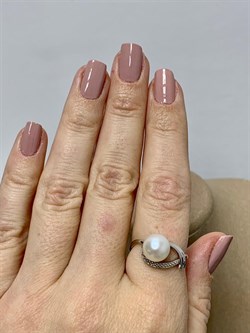 *Кольцо р.18 Белый Жемчуг д.9*9,5мм арт. 1.0351.0.b-603 Вес 2,86 г - фото 249606