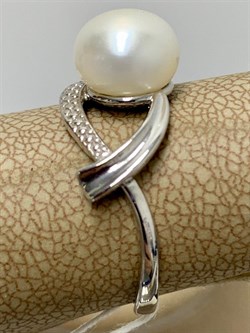 *Кольцо р.18 Белый Жемчуг д.9*9,5мм арт. 1.0351.0.b-603 Вес 2,86 г - фото 249612