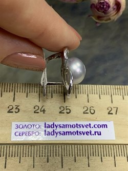 *Серьги Серебристый Жемчуг д.10*10,5мм арт. 2.0354.9.b-176 Вес 7,44 г - фото 250117 *Серьги Серебристый Жемчуг д.10*10,5мм арт. 2.0354.9.b-176 Вес 7,44 г - фото 250117