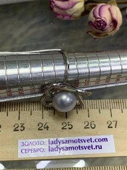 *Кольцо р.17,5 Серебристый Жемчуг д.10*10,5мм арт. 1.0354.9.b-152 Вес 3,76 г - фото 250126 *Кольцо р.17,5 Серебристый Жемчуг д.10*10,5мм арт. 1.0354.9.b-152 Вес 3,76 г - фото 250126