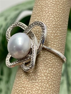 *Кольцо р.17,5 Серебристый Жемчуг д.10*10,5мм арт. 1.0354.9.b-152 Вес 3,76 г - фото 250130 *Кольцо р.17,5 Серебристый Жемчуг д.10*10,5мм арт. 1.0354.9.b-152 Вес 3,76 г - фото 250130