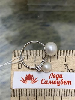 *Кольцо р.16 Белый Жемчуг д.7*7,5 д.8*8,5мм арт. 1.0412.0.b-044 Вес 3,02 г - фото 250143 *Кольцо р.16 Белый Жемчуг д.7*7,5 д.8*8,5мм арт. 1.0412.0.b-044 Вес 3,02 г - фото 250143