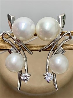 *Серьги Белый Жемчуг д.7*7,5 д.8*8,5мм арт. 2.0412.0.b-051 Вес 6,12 г - фото 250154 *Серьги Белый Жемчуг д.7*7,5 д.8*8,5мм арт. 2.0412.0.b-051 Вес 6,12 г - фото 250154