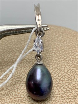 *Кулон Карабин Открывается Черный Жемчуг д.8,5*9мм арт. 3.1112.n.d-888 Вес 1,95 г - фото 250222 *Кулон Карабин Открывается Черный Жемчуг д.8,5*9мм арт. 3.1112.n.d-888 Вес 1,95 г - фото 250222