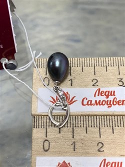 *Кулон Карабин Открывается Черный Жемчуг д.8,5*9мм арт. 3.1112.n.d-888 Вес 1,95 г - фото 250223 *Кулон Карабин Открывается Черный Жемчуг д.8,5*9мм арт. 3.1112.n.d-888 Вес 1,95 г - фото 250223