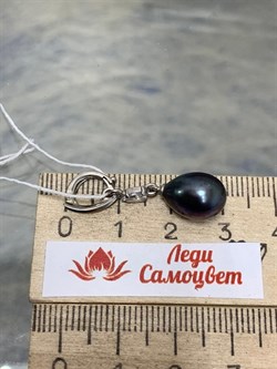 *Кулон Карабин Открывается Черный Жемчуг д.8,5*9мм арт. 3.1112.n.d-888 Вес 1,95 г - фото 250224 *Кулон Карабин Открывается Черный Жемчуг д.8,5*9мм арт. 3.1112.n.d-888 Вес 1,95 г - фото 250224