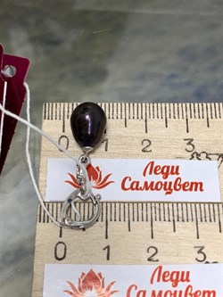 *Кулон Карабин Открывается Черный Жемчуг д.8,5*9мм арт. 3.1112.n.d-925 Вес 1,73 г - фото 250228 *Кулон Карабин Открывается Черный Жемчуг д.8,5*9мм арт. 3.1112.n.d-925 Вес 1,73 г - фото 250228