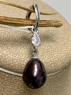 *Кулон Карабин Открывается Черный Жемчуг д.8,5*9мм арт. 3.1112.n.d-925 Вес 1,73 г - фото 250230 *Кулон Карабин Открывается Черный Жемчуг д.8,5*9мм арт. 3.1112.n.d-925 Вес 1,73 г - фото 250230