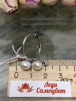 *Кольцо р.18 Белый Жемчуг д.6,5*7 д.7,5*8мм арт. 1.0416.0.b-446 Вес 2,74 г - фото 250407 *Кольцо р.18 Белый Жемчуг д.6,5*7 д.7,5*8мм арт. 1.0416.0.b-446 Вес 2,74 г - фото 250407